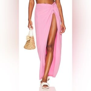 L*space Mia Cover Up Skirt Guava Pink Maxi Large Y2K